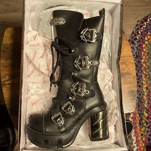 COPY - Demonia Sinister 203 multi strap punk boots size 8